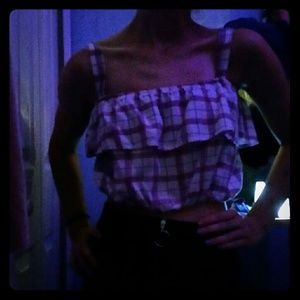 White, red, blue crop top